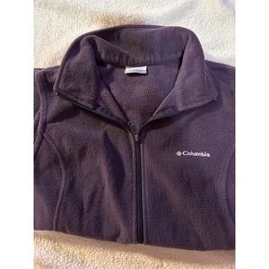 Columbia Sportswear Fleece Vest Women's L Blue Polyester Full Zip Sleeveless